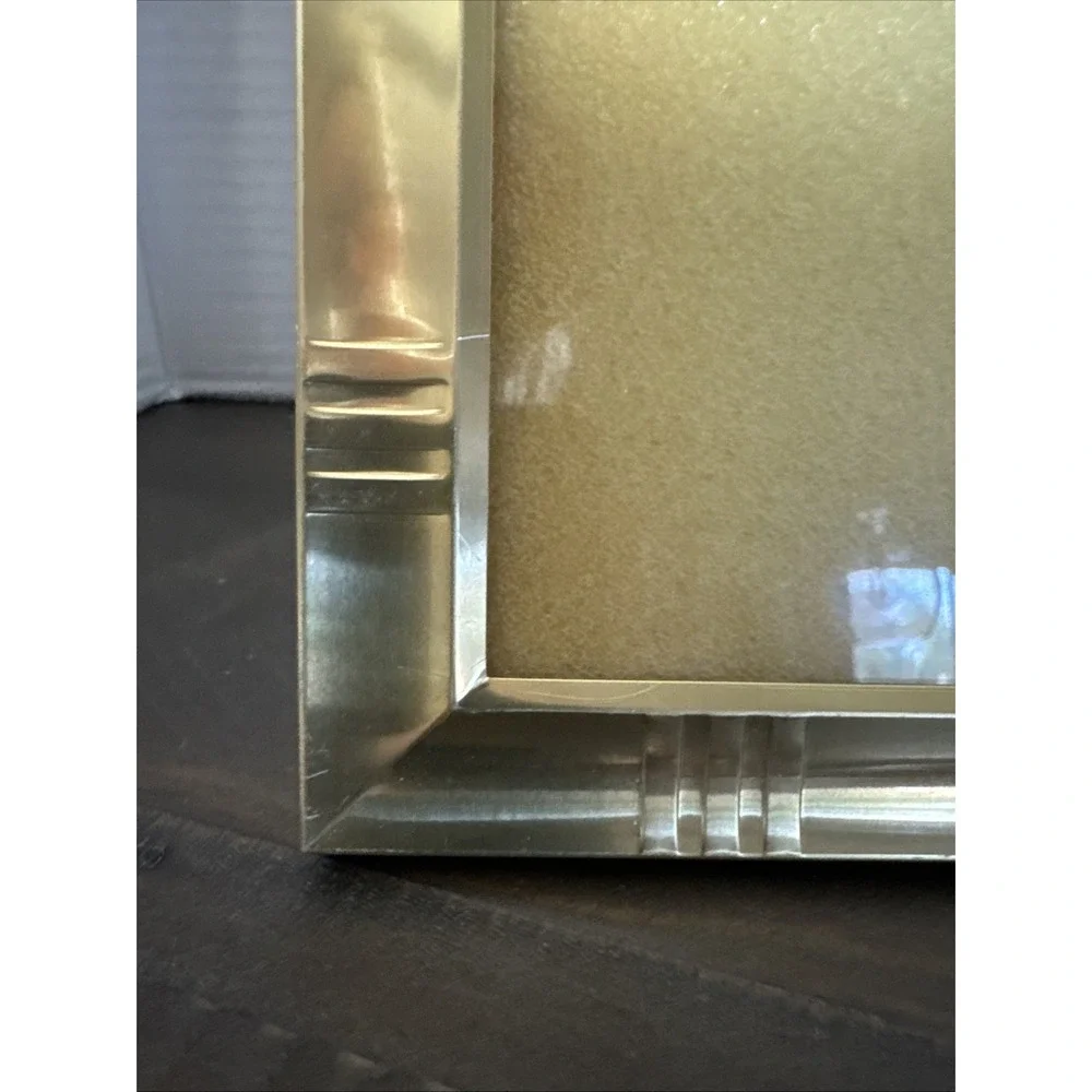 VTG Photo Frame Gold Metal Freestanding Or Hanging Holds 8x10